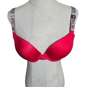 Victoria's Secret Very Sexy Push Up Red And Rhinestone Strap Bra NWT
